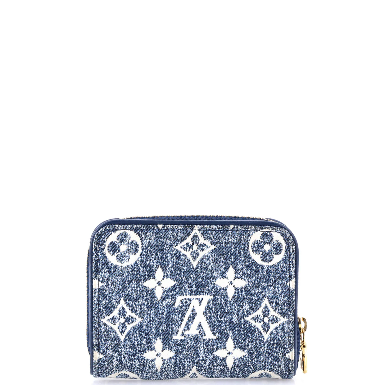 Zippy Coin Purse Monogram Jacquard Denim - Deep Luxury