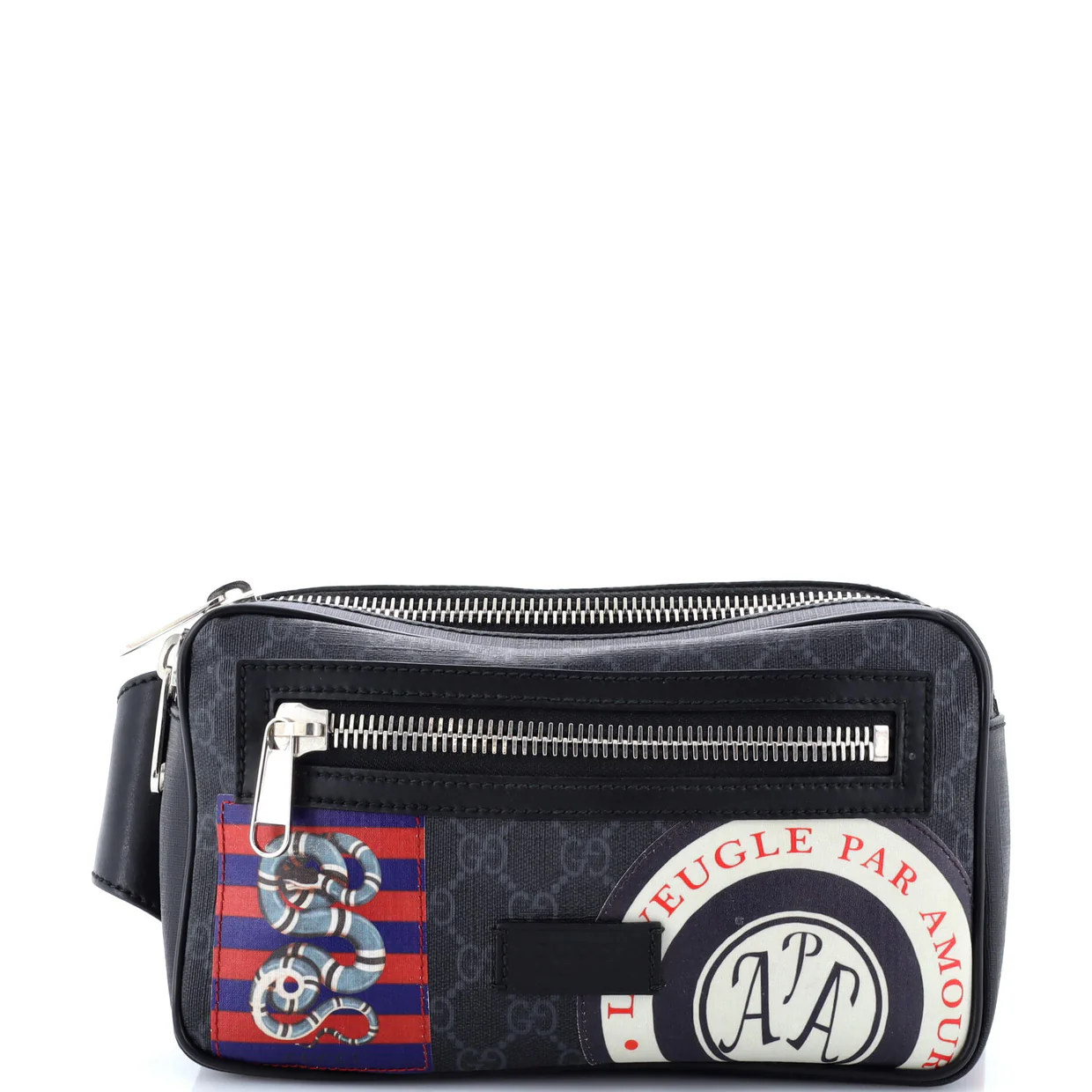 Night Courrier Waist Bag GG Coated Canvas with Applique - Deep Luxury