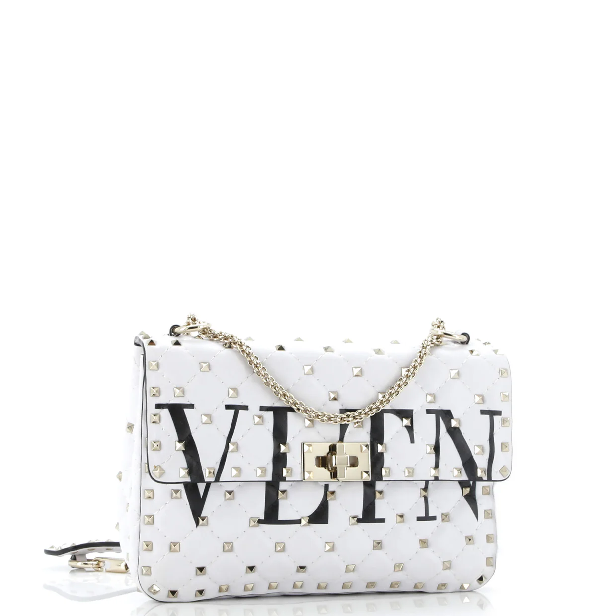 VLTN Rockstud Spike Flap Bag Quilted Leather Medium - Deep Luxury