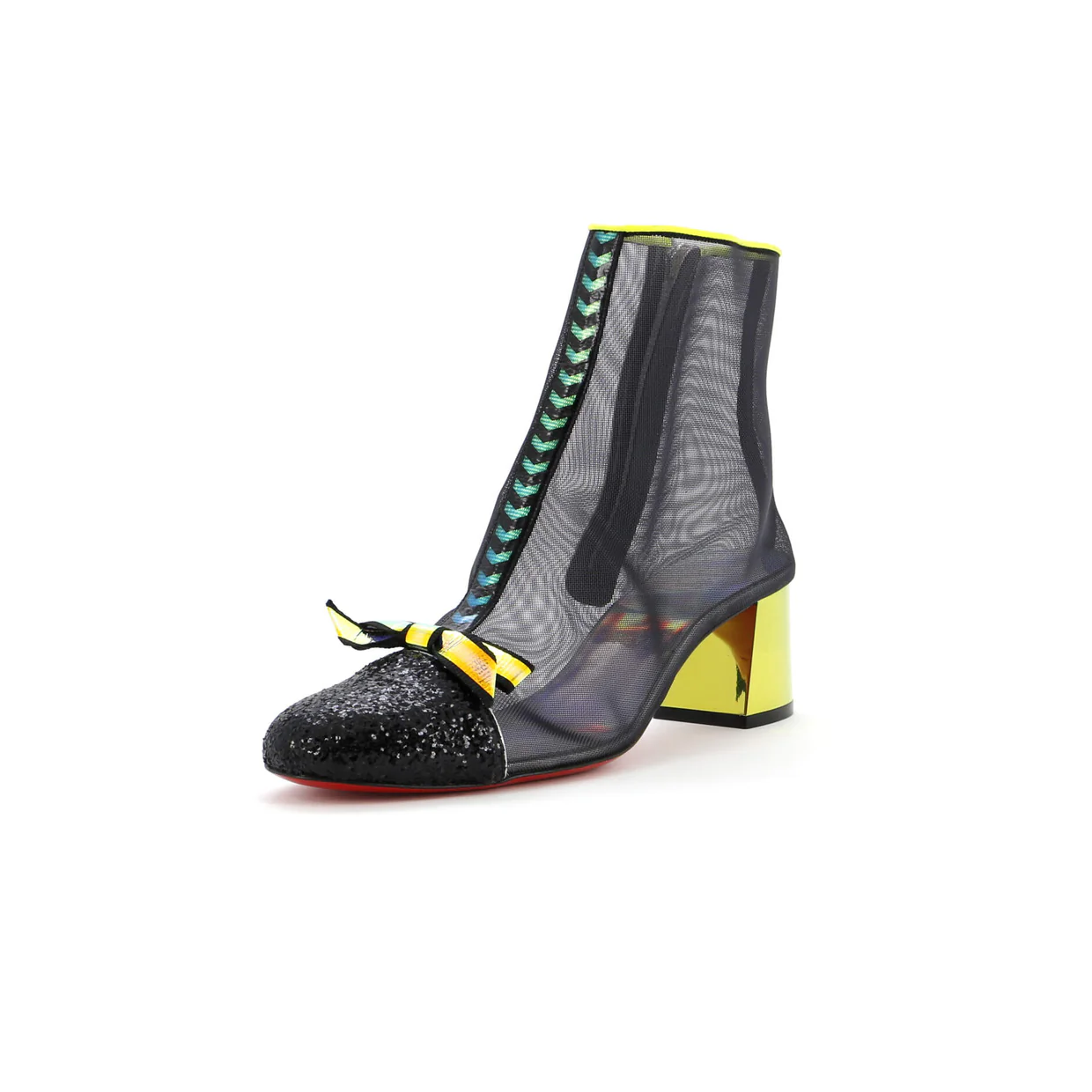 Women's Checkypoint Booties Mesh and Patent 55 - Deep Luxury