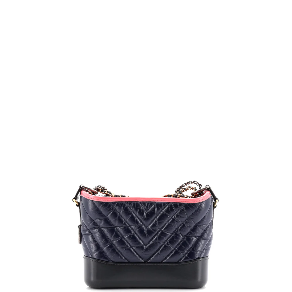 Gabrielle Hobo Chevron Aged Calfskin Small - Deep Luxury