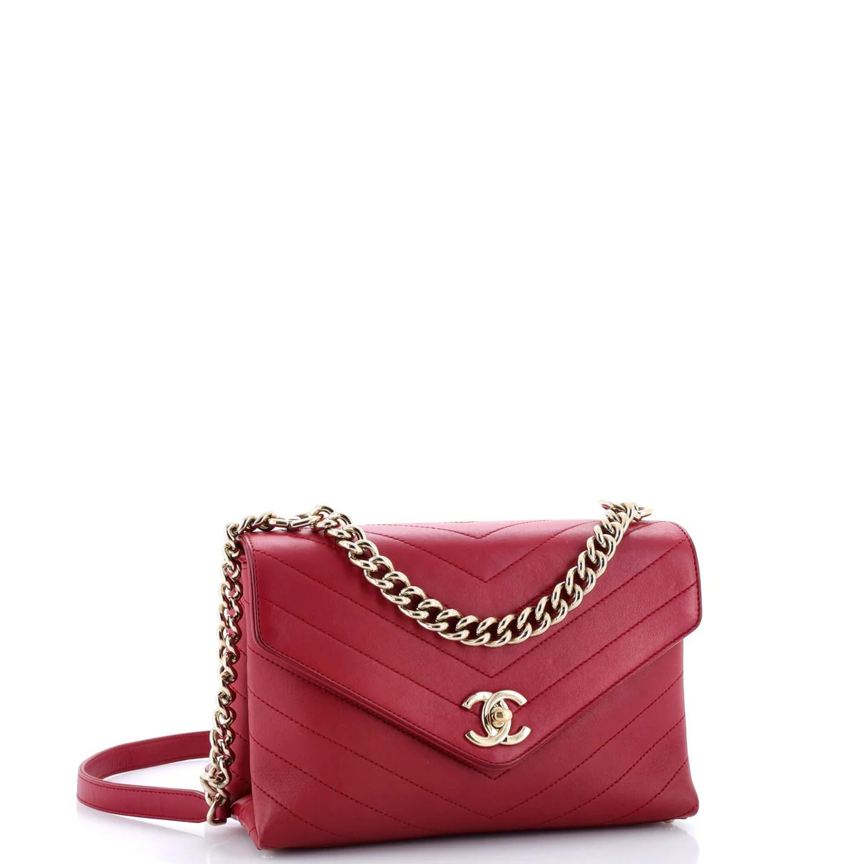 Coco Chevron Flap Bag Stitched Calfskin Small - Deep Luxury