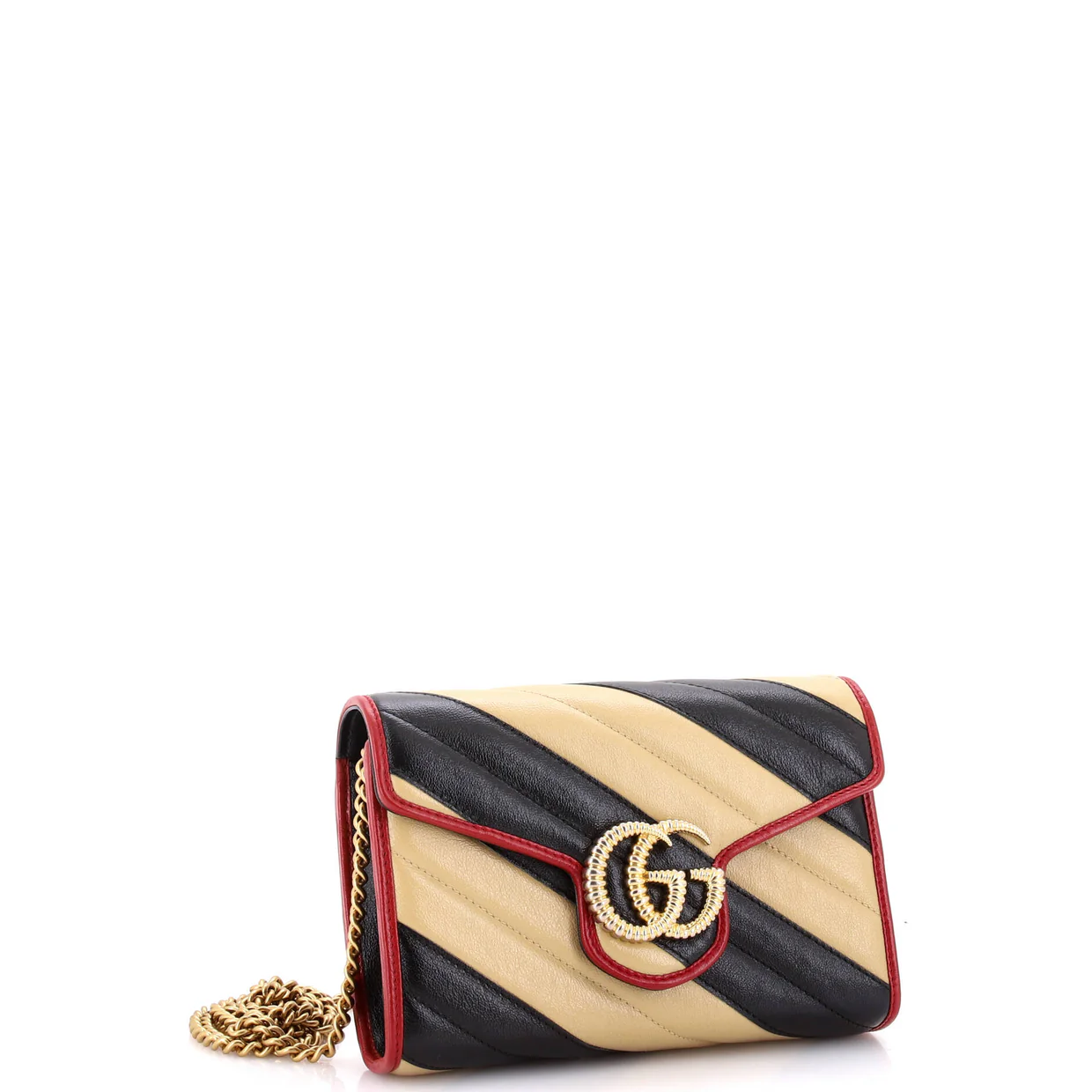 GG Marmont Chain Wallet Diagonal Quilted Leather Mini - Deep Luxury