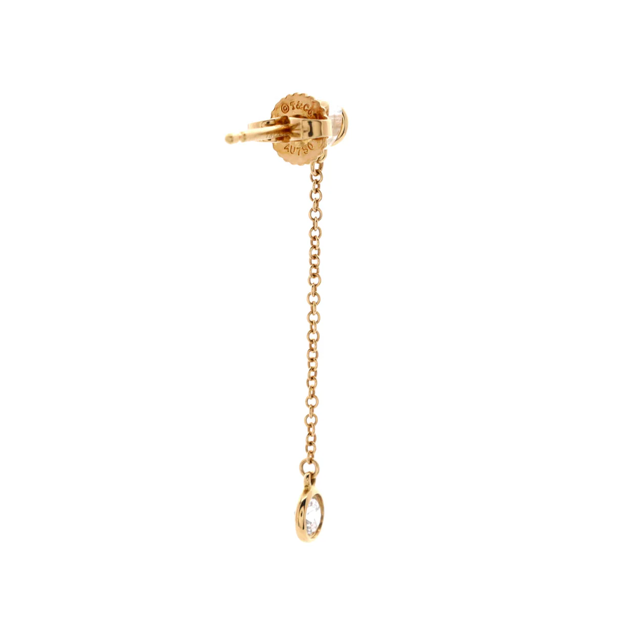 Elsa Peretti Diamonds By The Yard Drop Earrings 18K Yellow Gold with Diamonds .39CT - Deep Luxury
