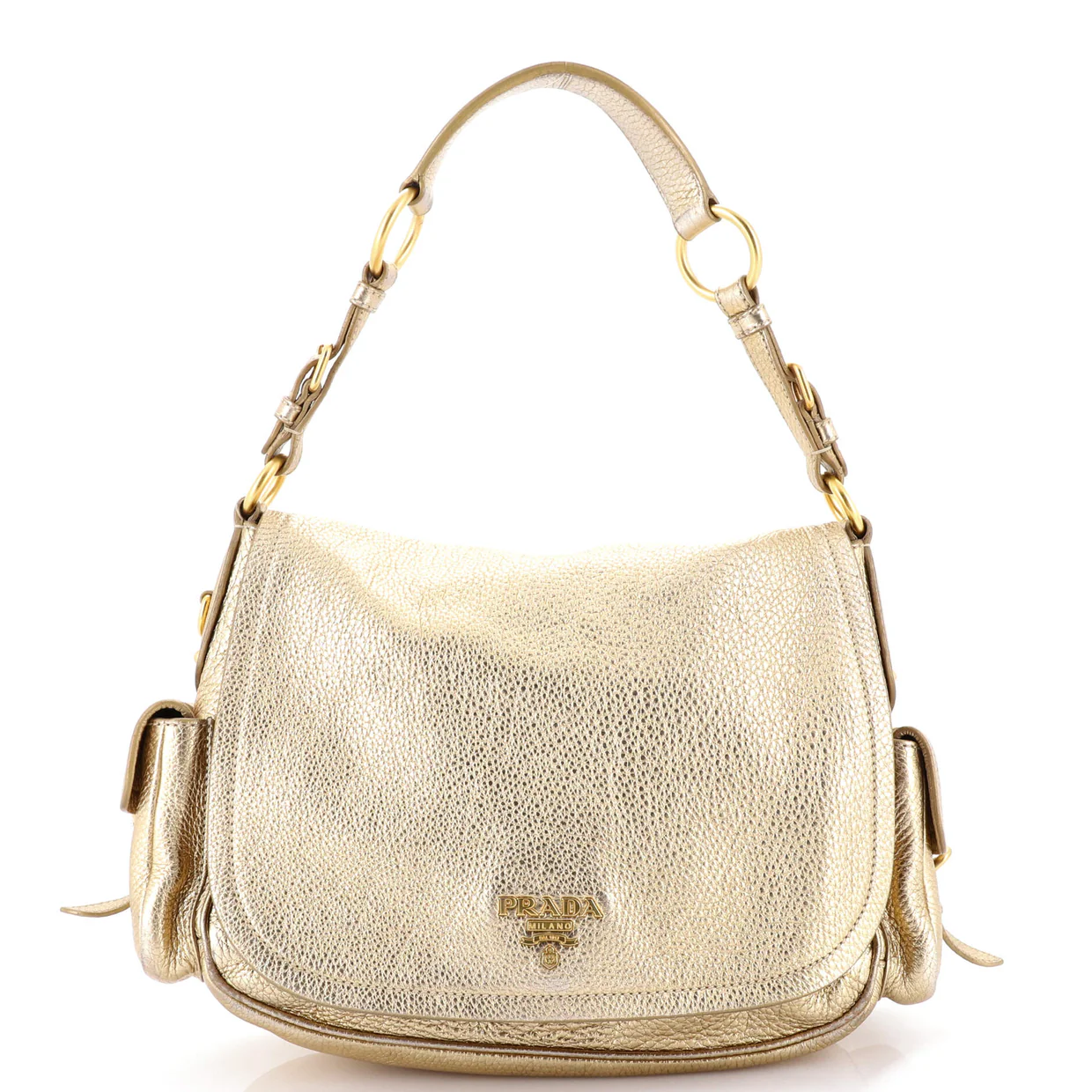 Side Pocket Zip Hobo Vitello Daino Large - Deep Luxury