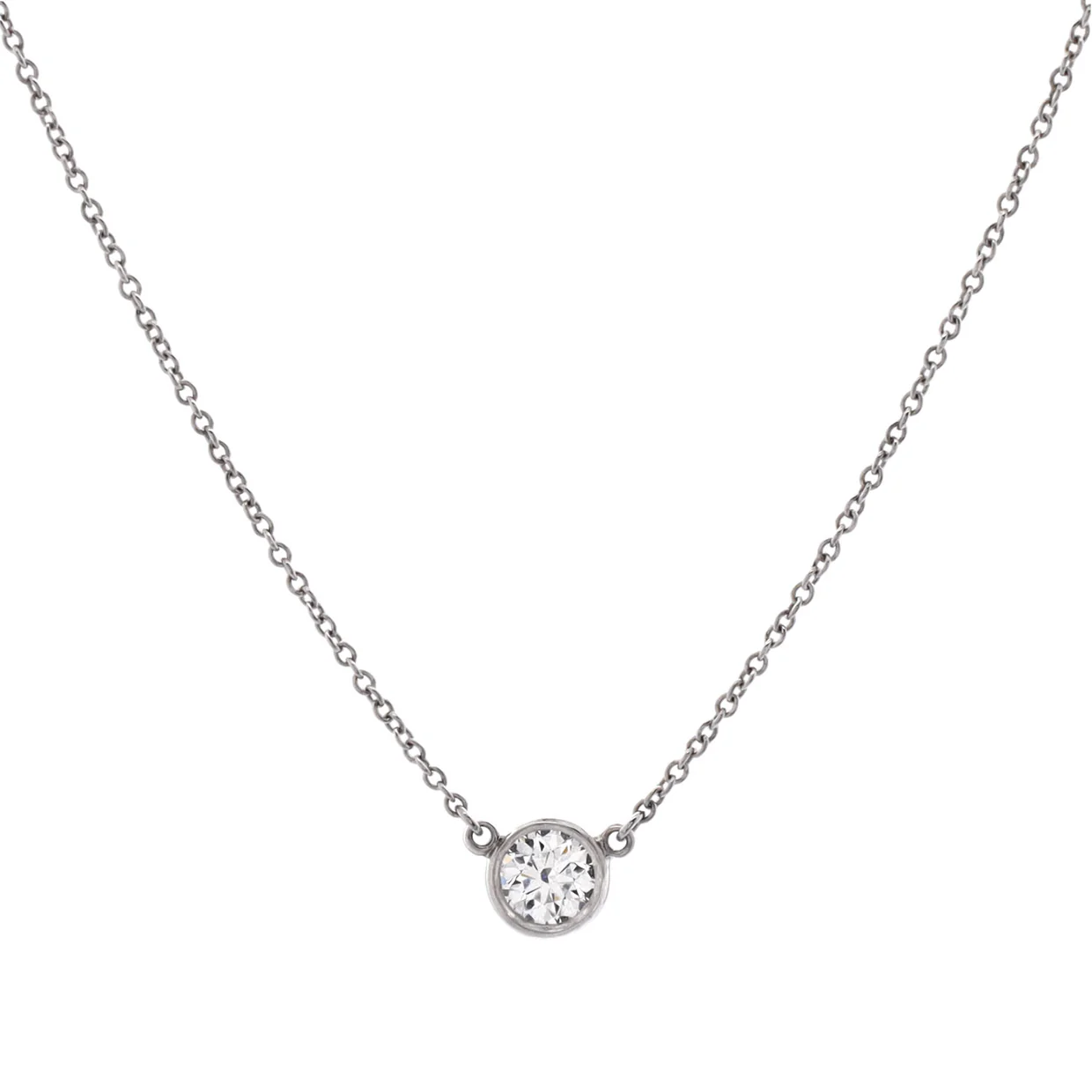 Elsa Peretti Diamonds By The Yard Pendant Necklace Platinum with Diamond 0.30-0.39CT - Deep Luxury