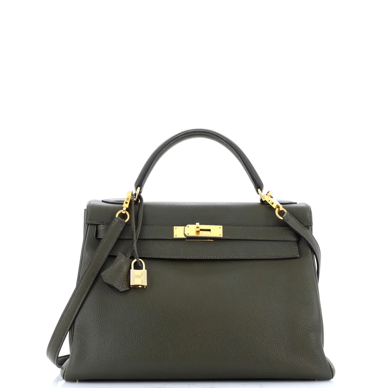 Kelly Handbag Vert Olive Togo with Gold Hardware 32 - Deep Luxury