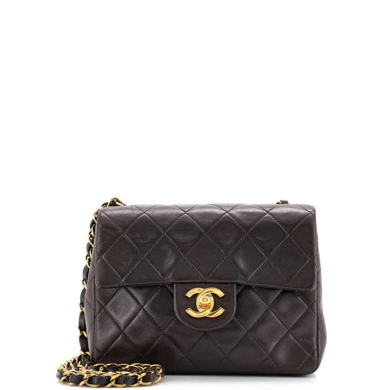 Vintage Square Classic Single Flap Bag Quilted Lambskin Mini - Deep Luxury