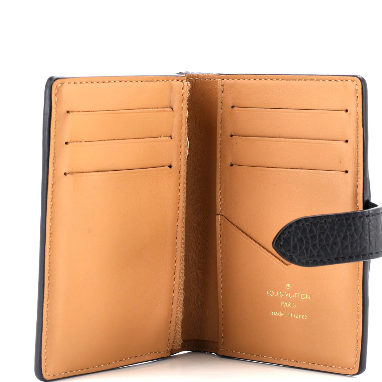 LV Vertical Wallet Taurillion Leather Compact - Deep Luxury