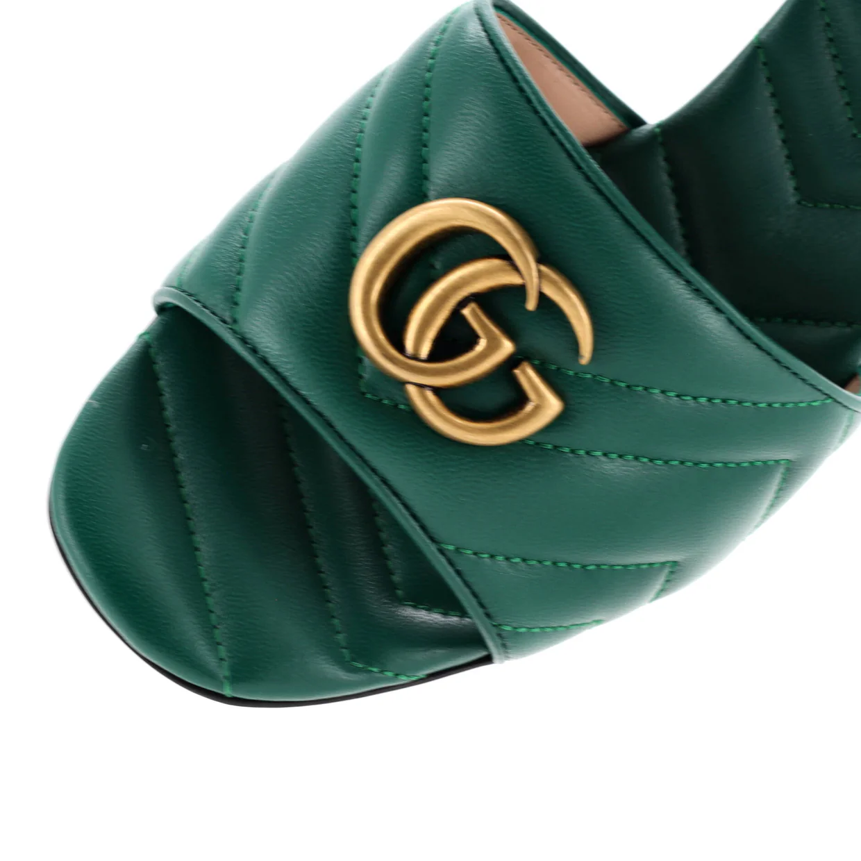 Women's Marmont Slide Heeled Sandals Matelasse Leather - Deep Luxury