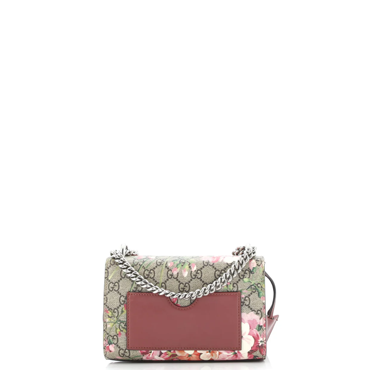 Padlock Shoulder Bag Blooms Print GG Coated Canvas Small - Deep Luxury