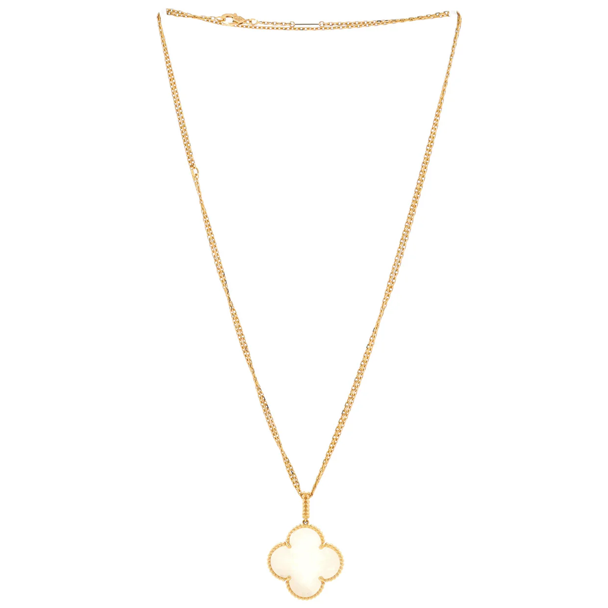 Magic Alhambra Long Necklace 18K Yellow Gold and Mother of Pearl - Deep Luxury