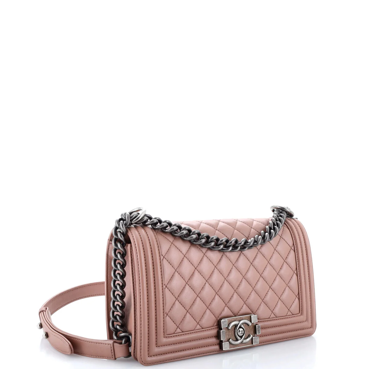 Boy Flap Bag Quilted Metallic Calfskin Old Medium - Deep Luxury