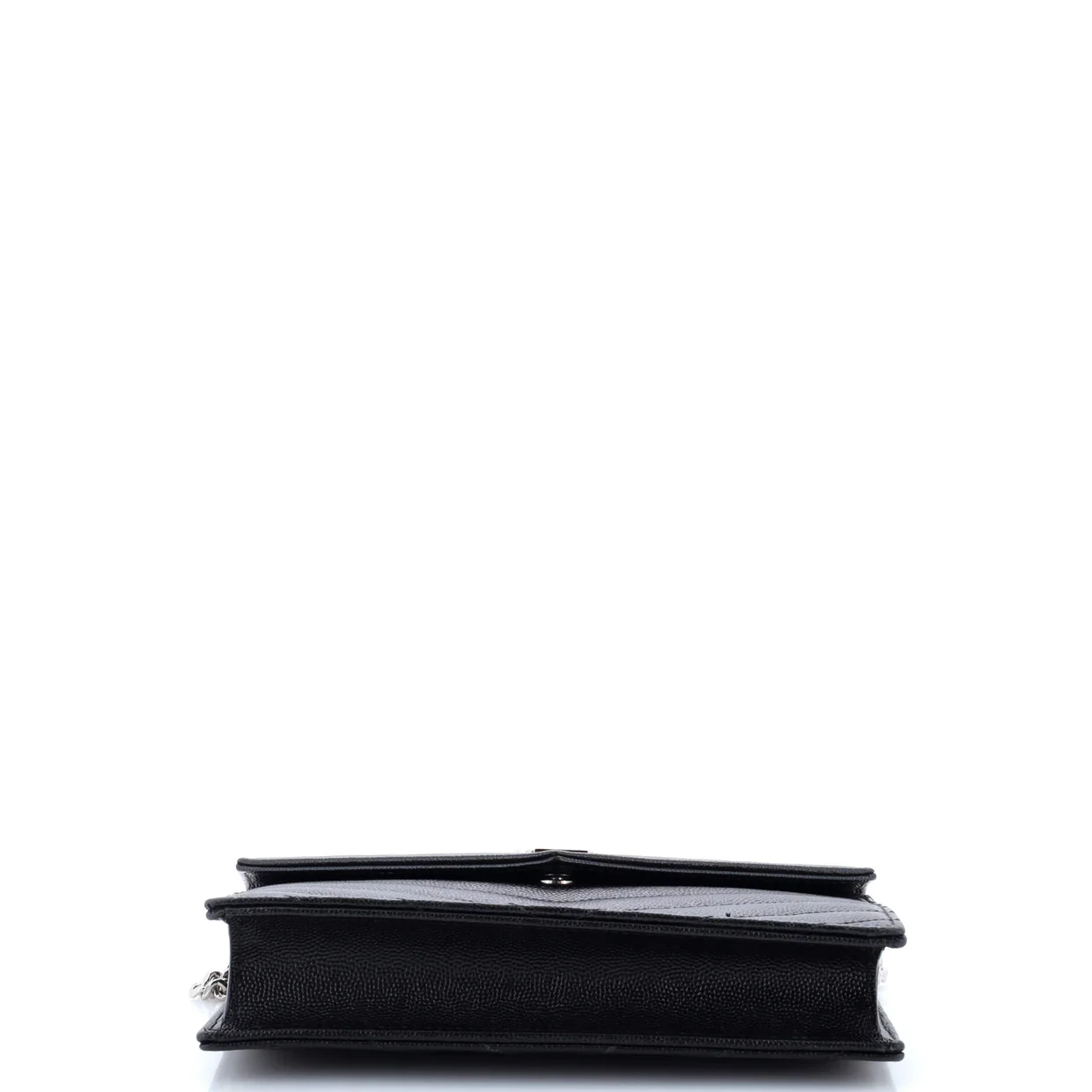 Classic Monogram Wallet on Chain Matelasse Chevron Metallic Leather Small - Deep Luxury