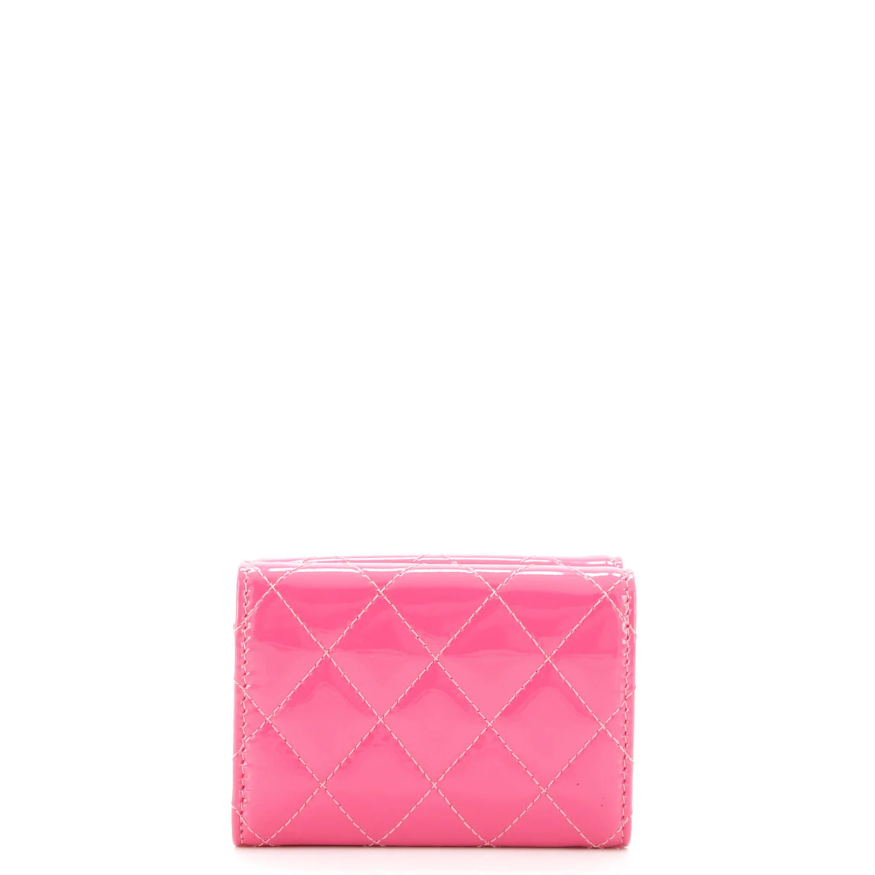Classic Trifold Flap Wallet Quilted Patent Small - Deep Luxury