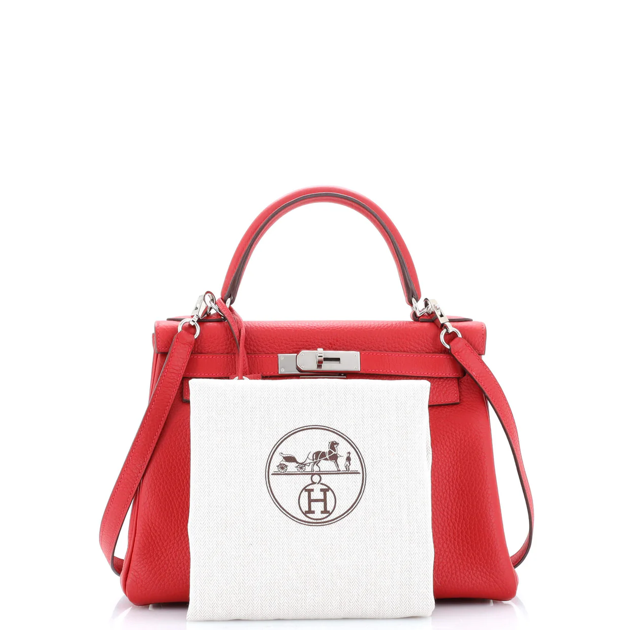 Kelly Handbag Rouge Casaque Clemence with Palladium Hardware 28 - Deep Luxury