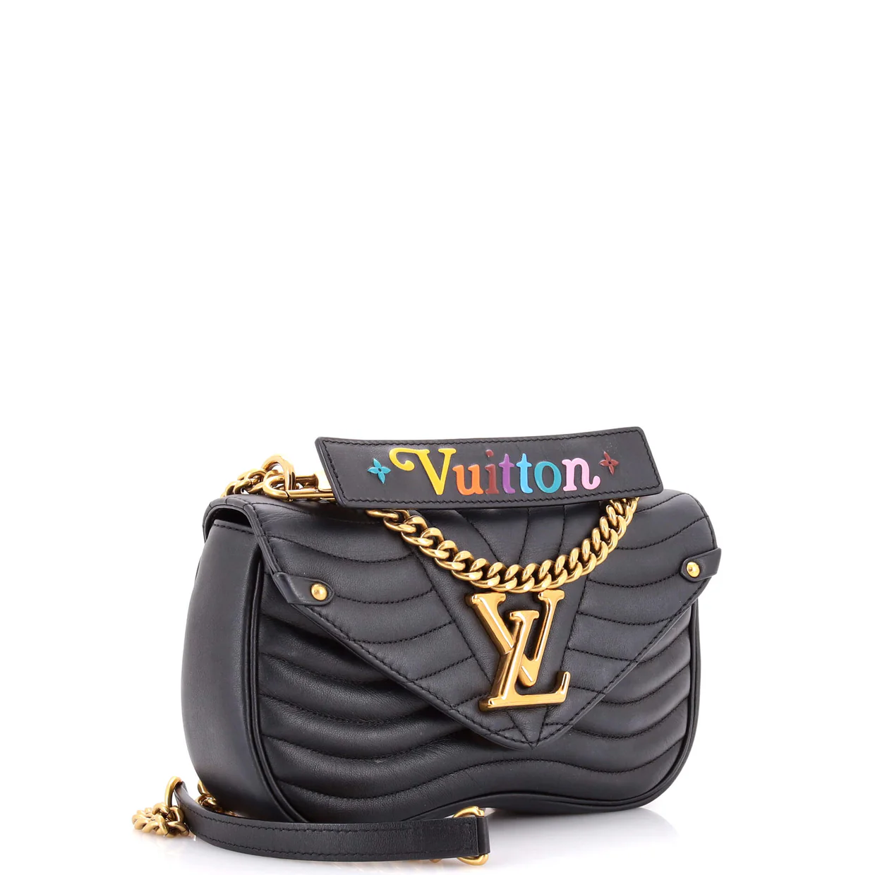 New Wave Chain Bag Quilted Leather MM - Deep Luxury