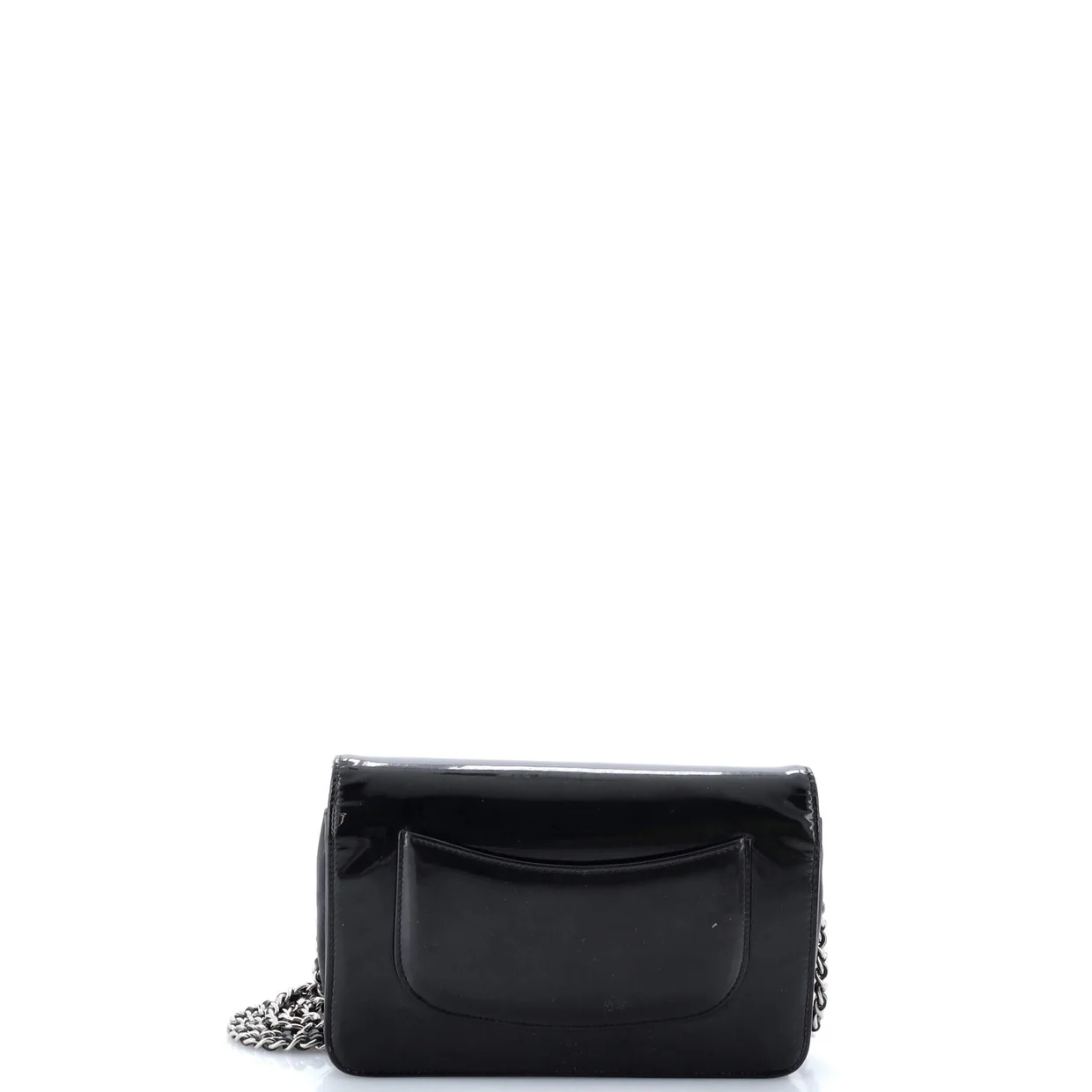 CC Wallet on Chain Strass Embellished Patent - Deep Luxury