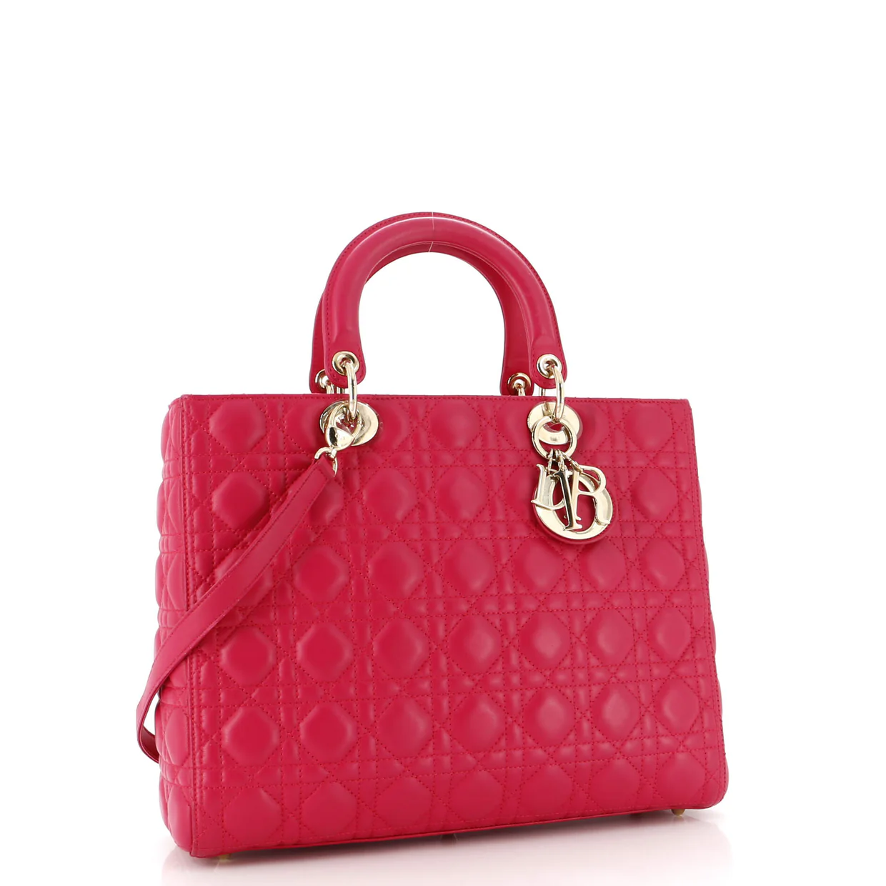 Lady Dior Bag Cannage Quilt Lambskin Large - Deep Luxury