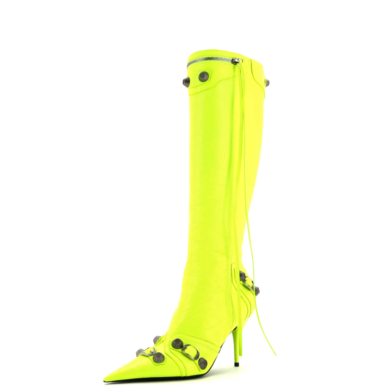 Women's Cagole Knee High Boots Studded Leather 90 - Deep Luxury