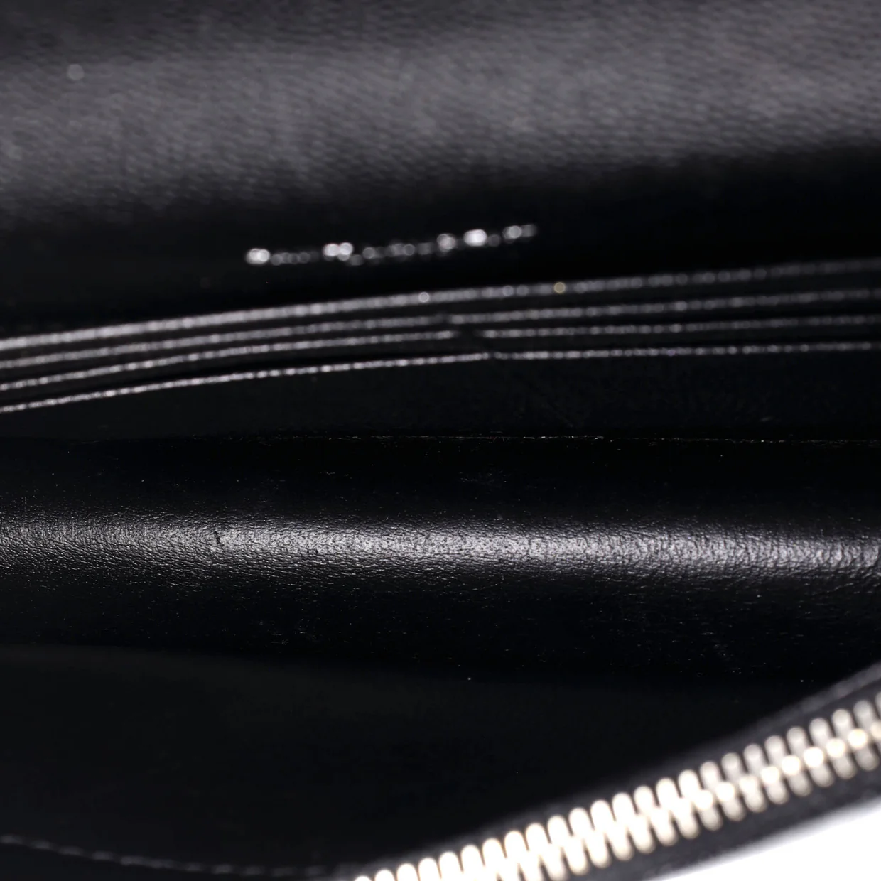 Classic Monogram Wallet on Chain Matelasse Chevron Metallic Leather Small - Deep Luxury