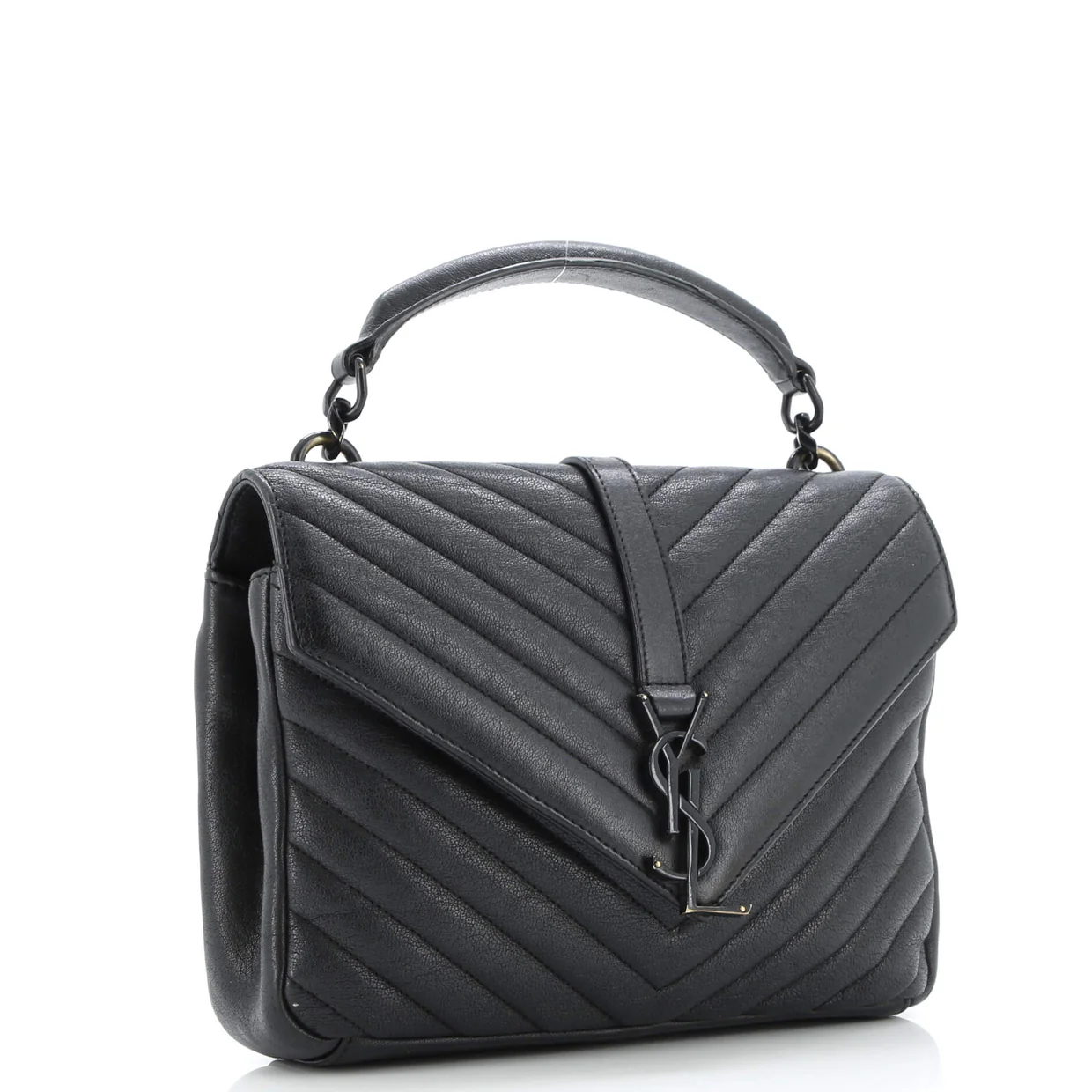 Classic Monogram College Bag Matelasse Chevron Leather Medium - Deep Luxury