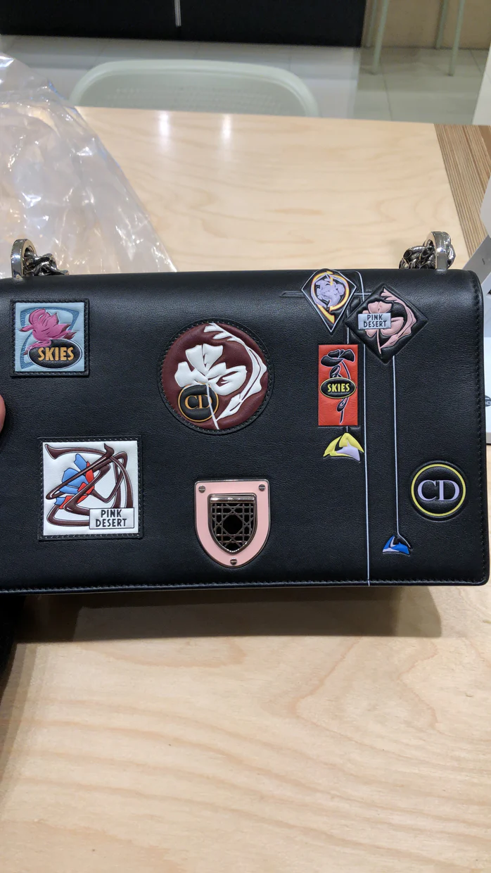 Diorama Flap Bag Patch Embellished Leather Medium - Deep Luxury