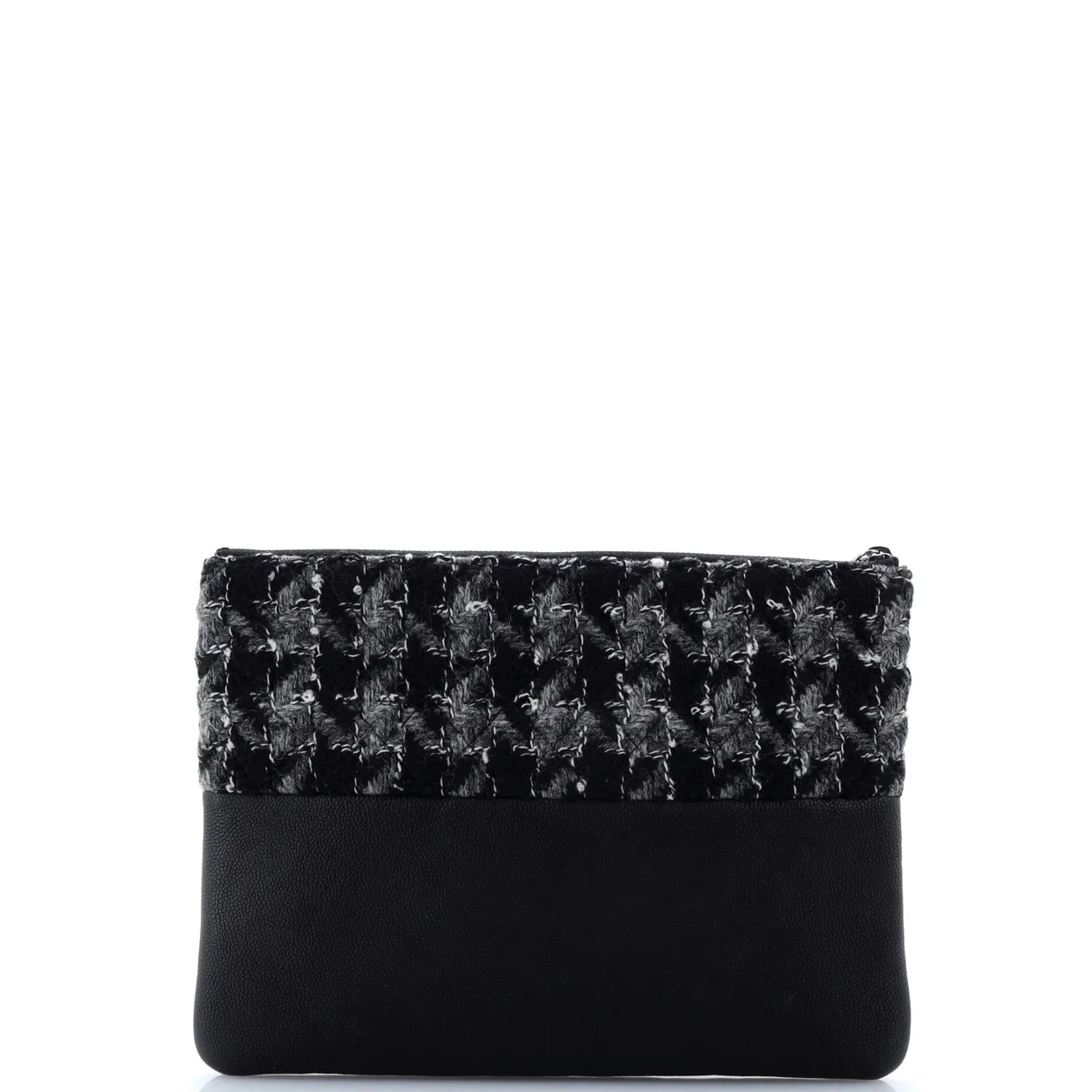 O Case Clutch Quilted Tweed and Caviar Medium - Deep Luxury