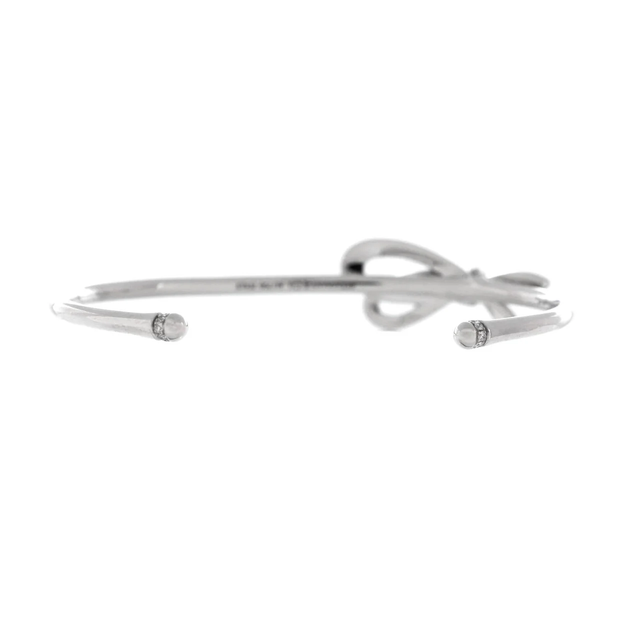 Bow Knot Cuff Bracelet 18K White Gold and Diamonds Medium - Deep Luxury