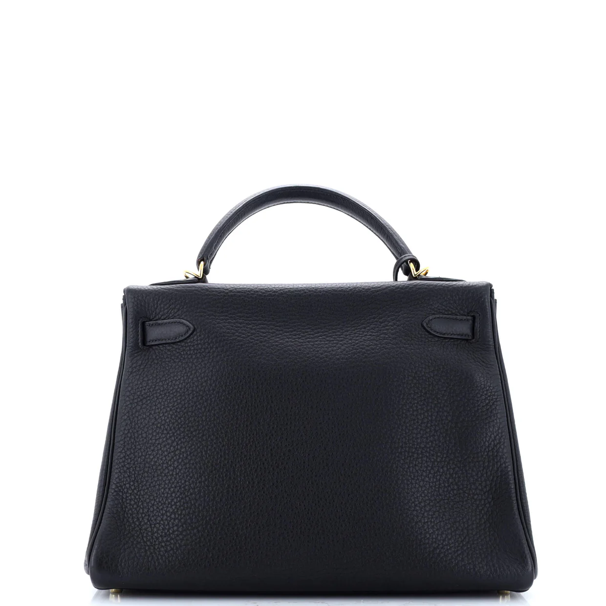 Kelly Handbag Noir Clemence with Gold Hardware 32 - Deep Luxury