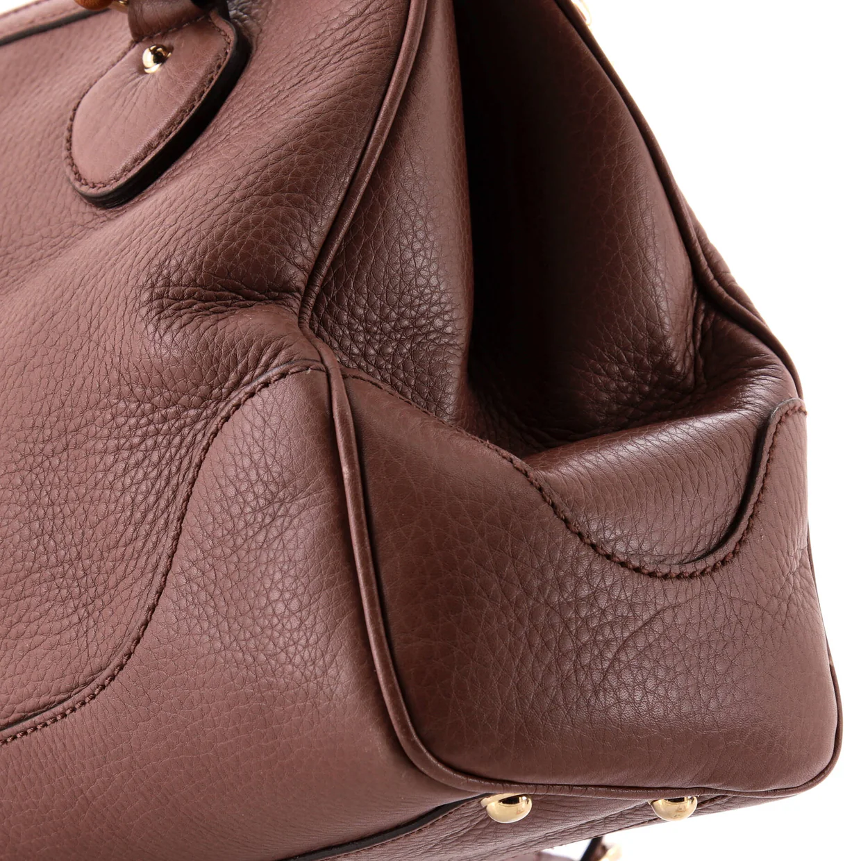 Bamboo Shopper Tote Leather Small - Deep Luxury
