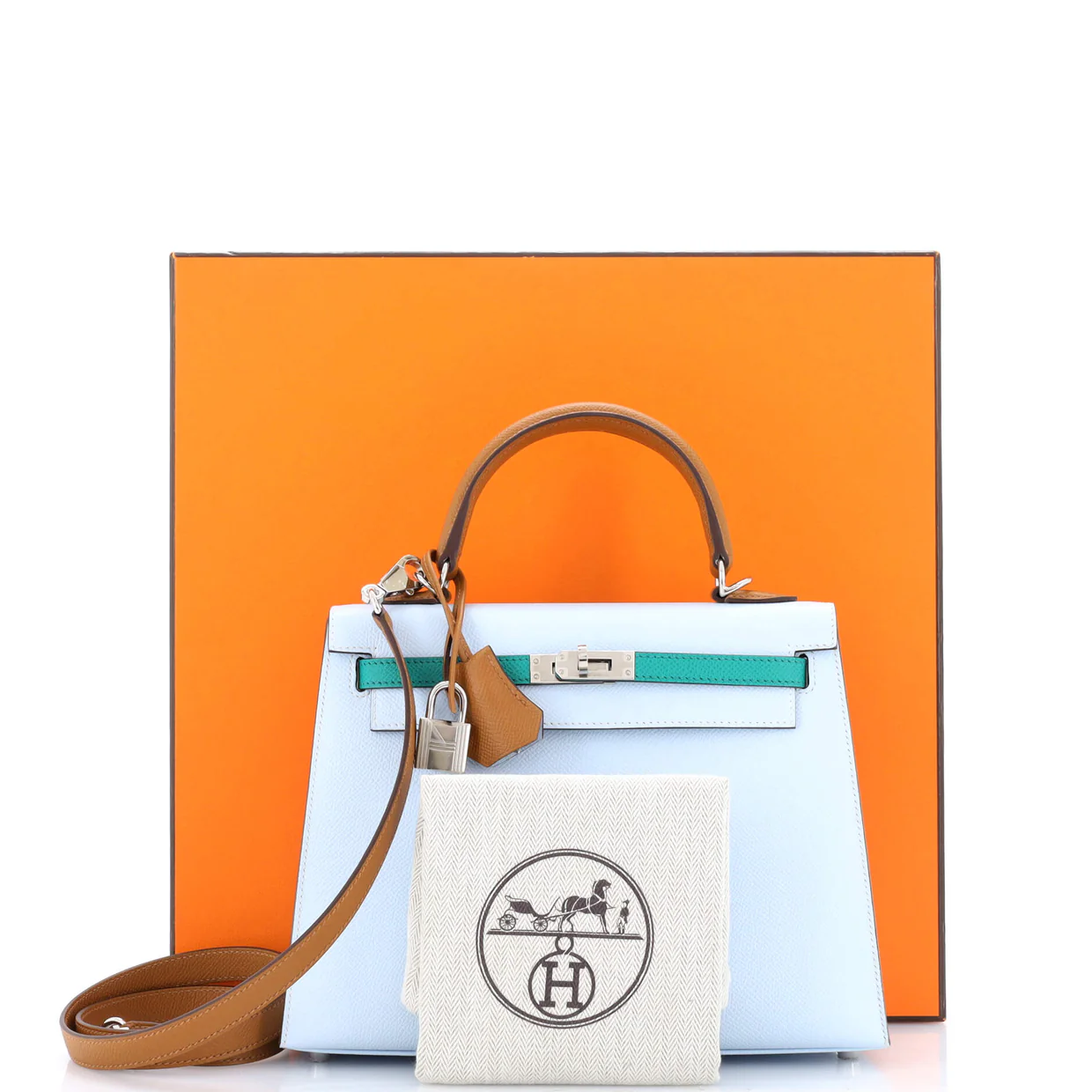 Kelly Handbag Tricolor Epsom with Palladium Hardware 25 - Deep Luxury