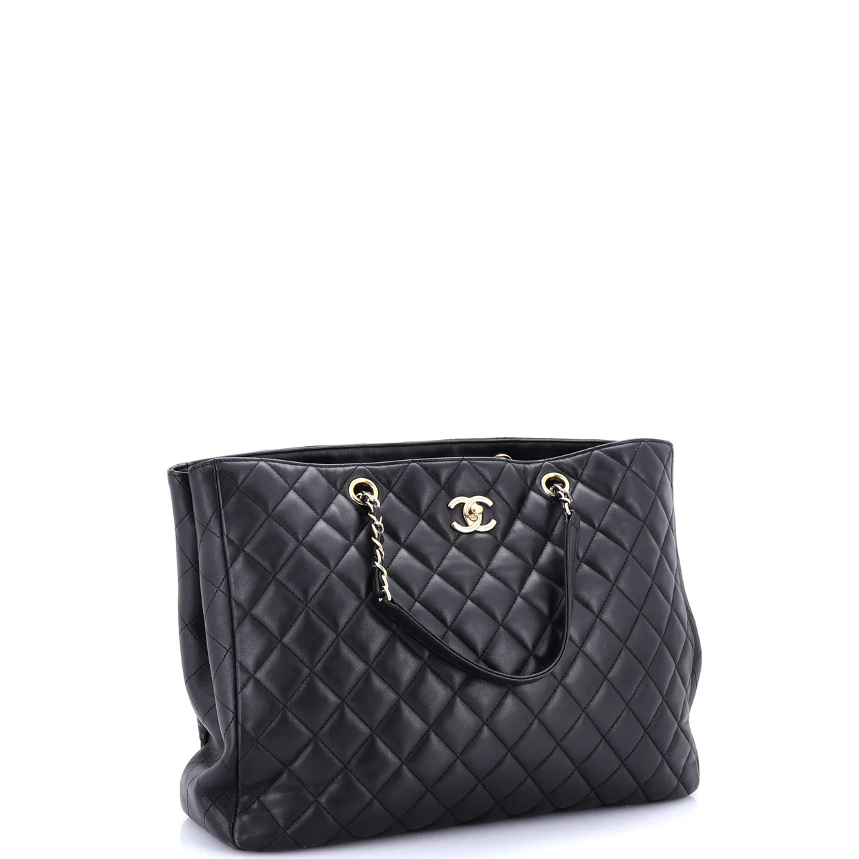Classic CC Shopping Tote Quilted Calfskin Large - Deep Luxury