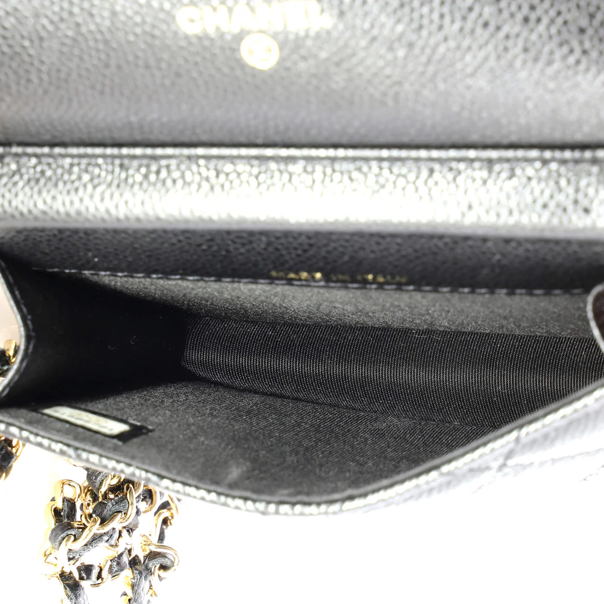 Miss Coco Strap Flap Clutch with Chain Quilted Caviar Mini - Deep Luxury