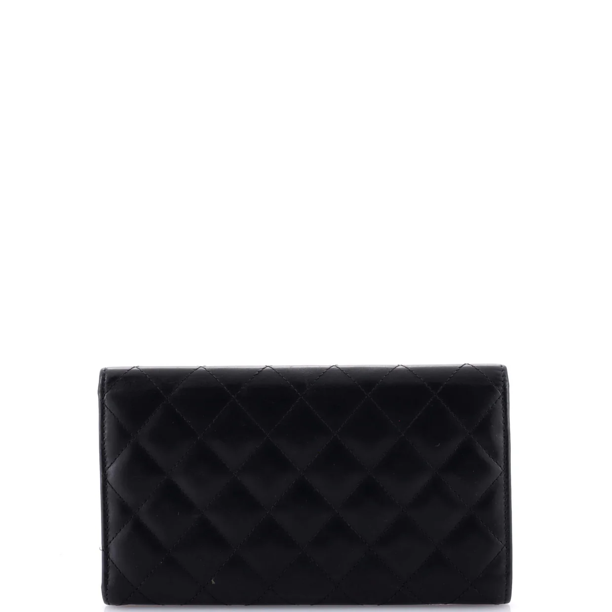 Cambon Trifold Wallet Quilted Lambskin Long - Deep Luxury