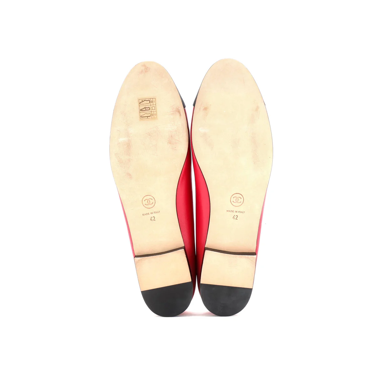 Women's CC Cap Toe Bow Ballerina Flats Leather with Grosgrain and Faux Pearls - Deep Luxury