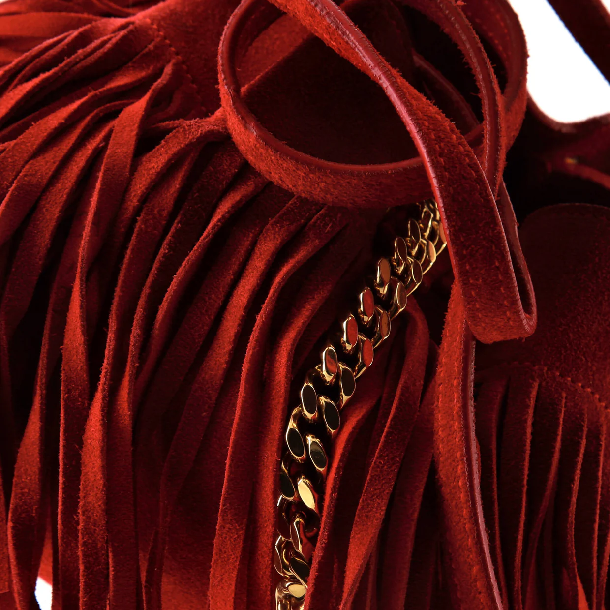 Fringe Monogram Bourse Bucket Bag Leather Mini - Deep Luxury