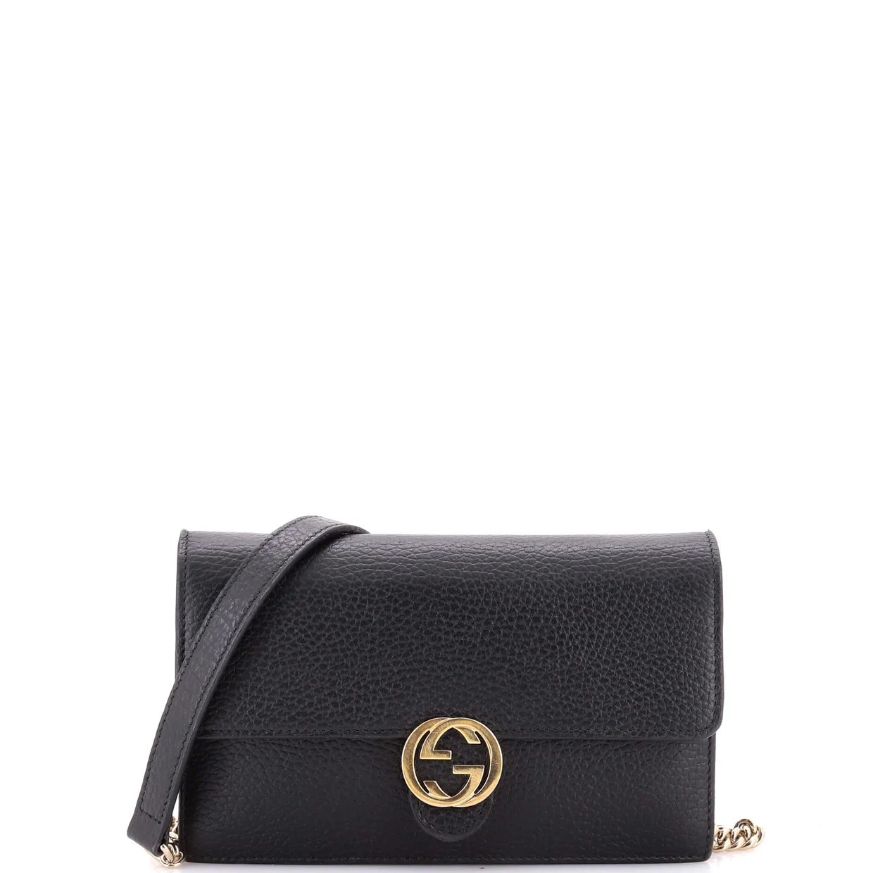 Interlocking Wallet on Chain Leather - Deep Luxury