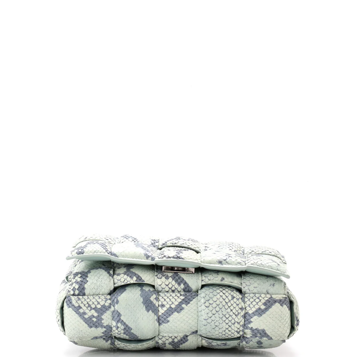 Cassette Crossbody Bag Padded Maxi Intrecciato Python Embossed Leather - Deep Luxury