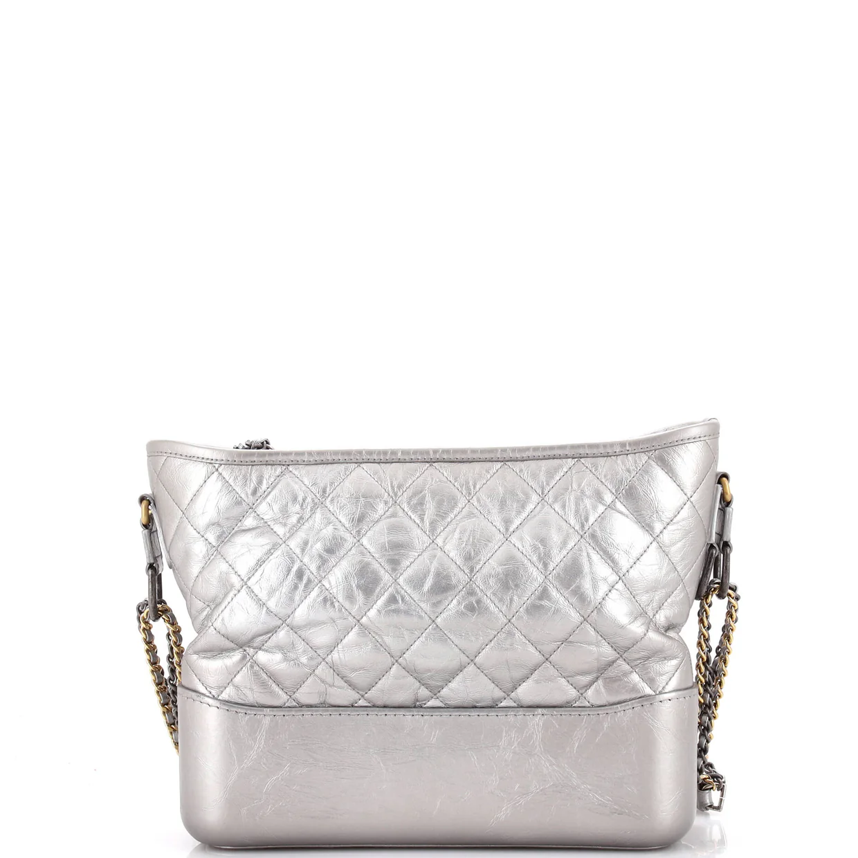 Gabrielle Hobo Quilted Metallic Aged Calfskin Medium - Deep Luxury