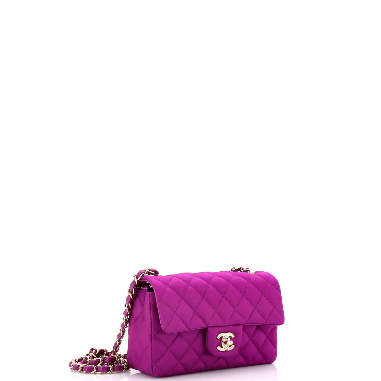 Classic Single Flap Bag Quilted Satin Mini - Deep Luxury