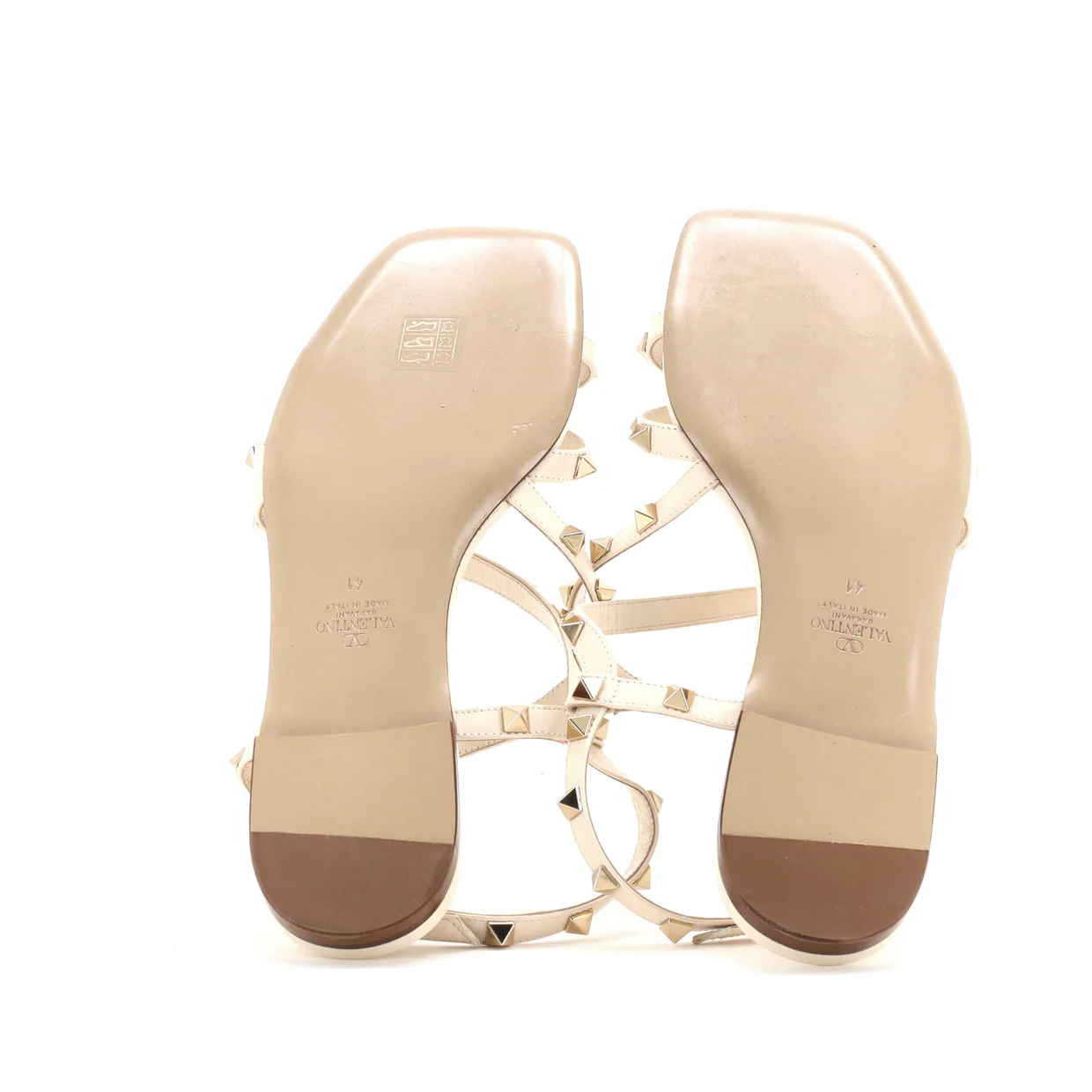 Women's Multi Strap Rockstud Flat Sandals Leather - Deep Luxury