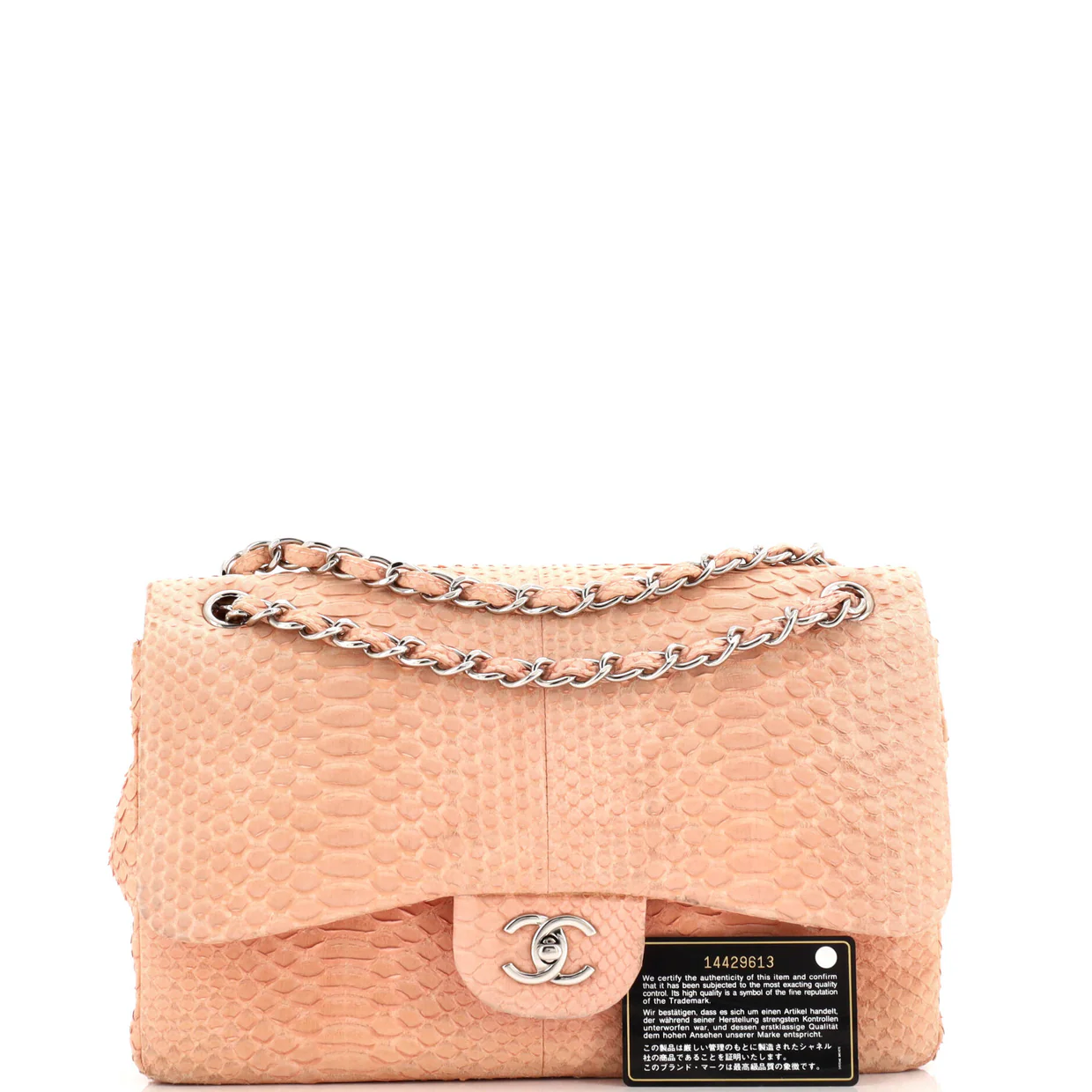 Classic Double Flap Bag Python Jumbo - Deep Luxury