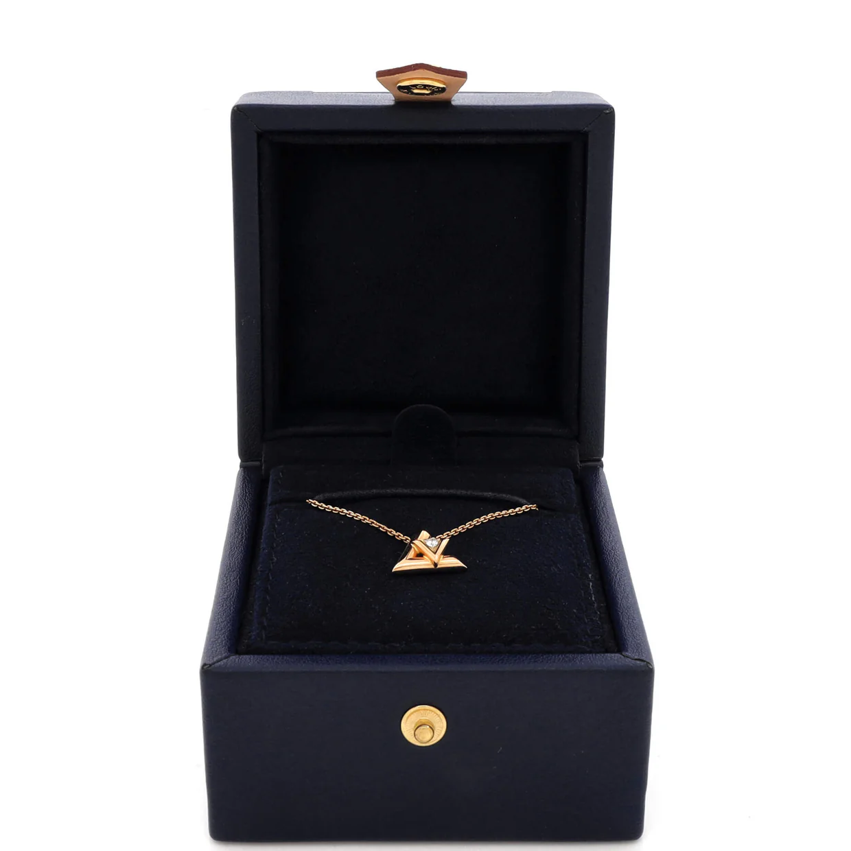 LV Volt One Pendant Necklace 18K Rose Gold with Diamond Small - Deep Luxury