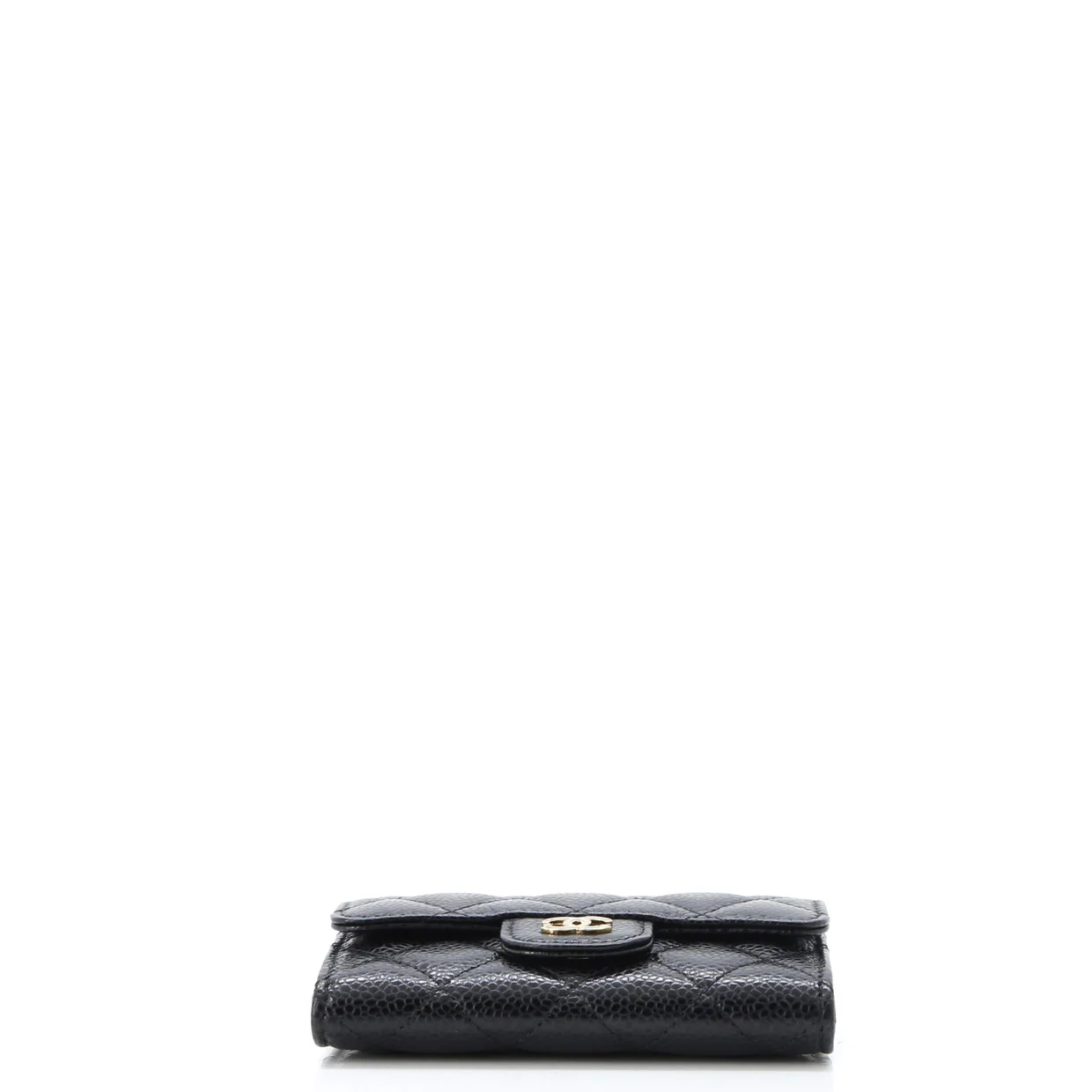 Classic Flap Card Case Quilted Caviar - Deep Luxury