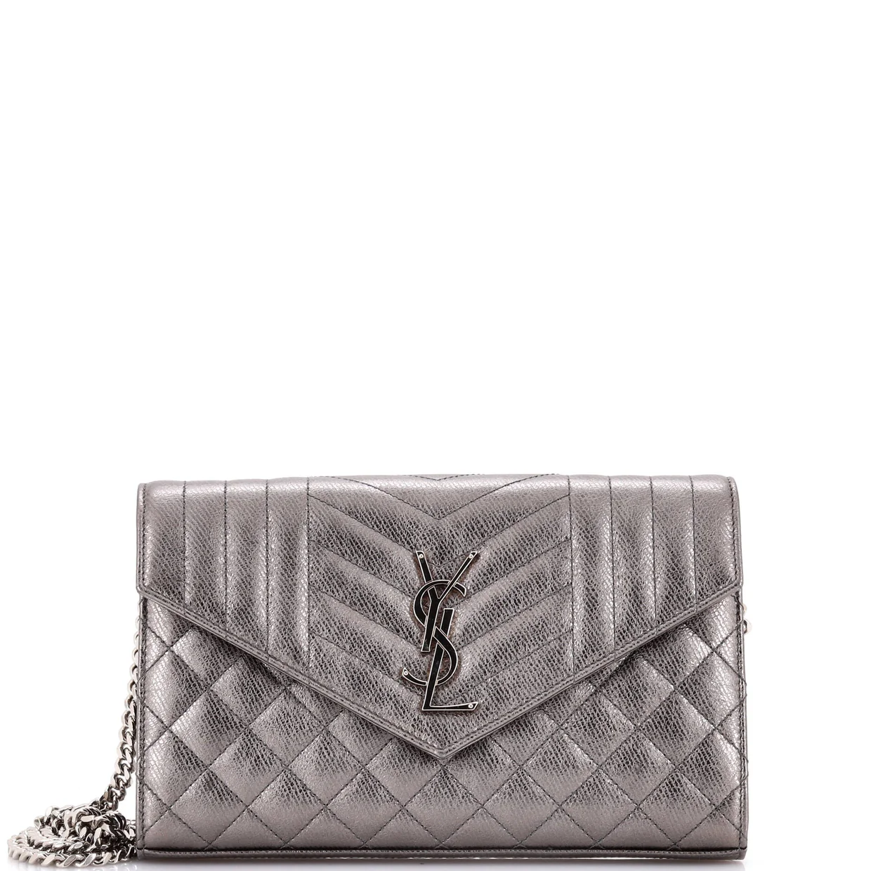 Classic Monogram Chain Wallet Mixed Matelasse Leather Medium - Deep Luxury