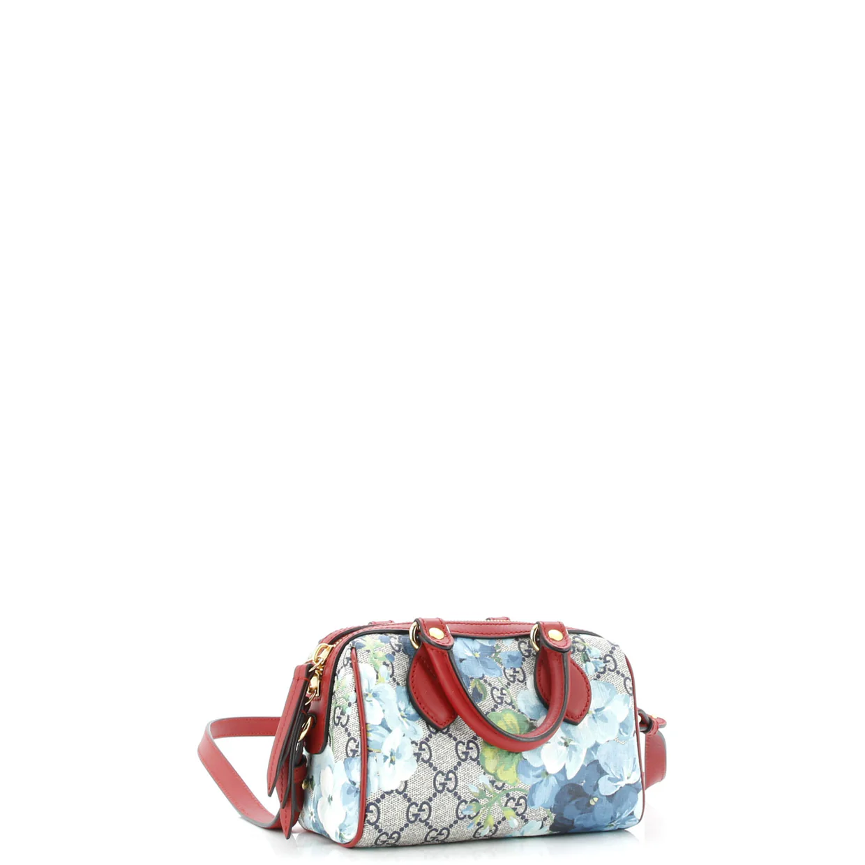 Convertible Boston Bag Blooms Print GG Coated Canvas Nano - Deep Luxury