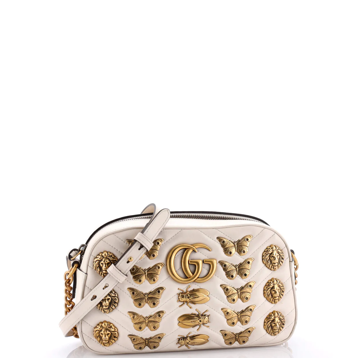 GG Marmont Shoulder Bag Embellished Matelasse Leather Small - Deep Luxury