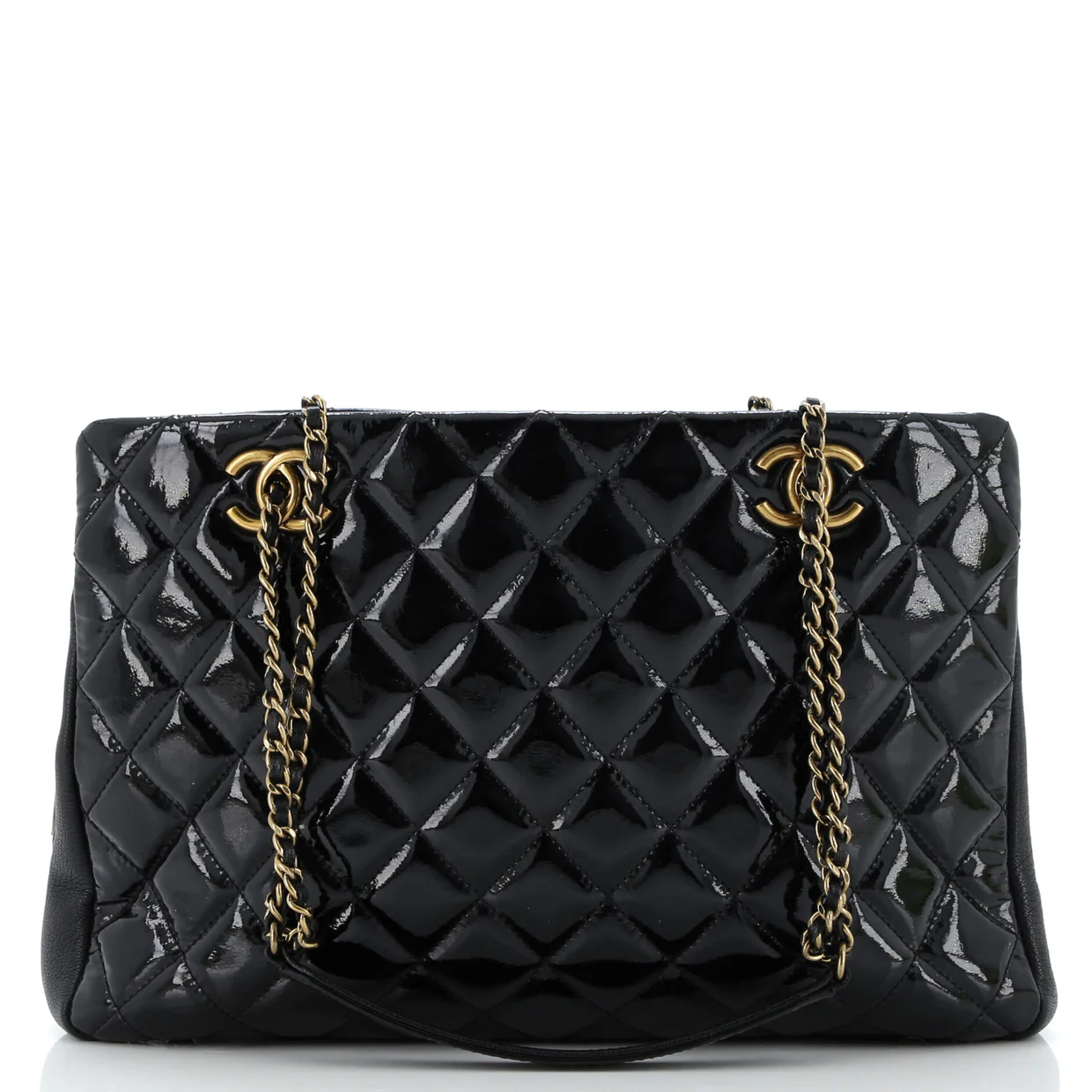 CC Eyelet Tote Quilted Patent Medium - Deep Luxury