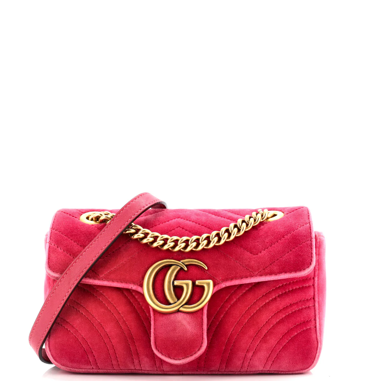 GG Marmont Flap Bag Matelasse Velvet Small - Deep Luxury